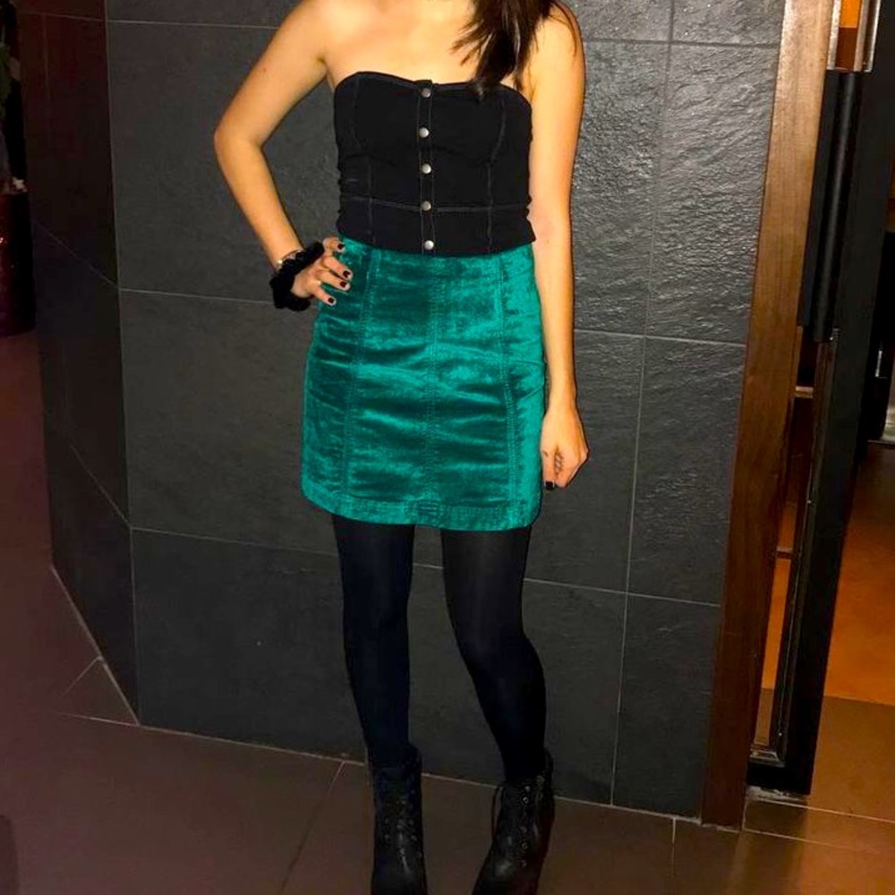 Free people velvet skirt